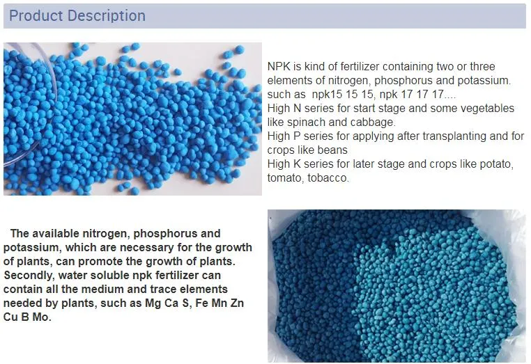 Chemical Formula of Nitrogen, Phosphorus and Potassium Fertilizer for Agricultural Fertilizer