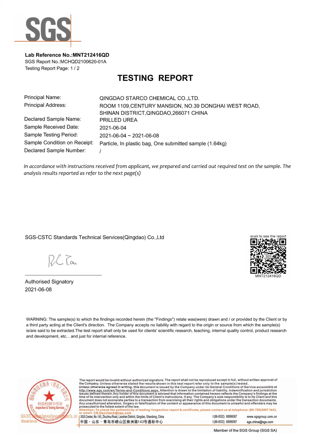 Prilled Urea for Def Solutions